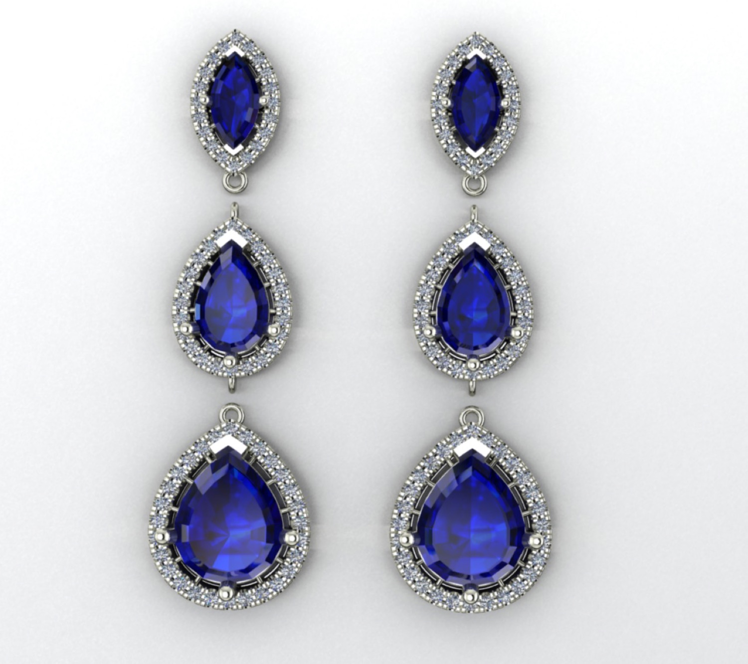 עגילים משובצים אבנים בעבודת יד — Guerrier Jewelry