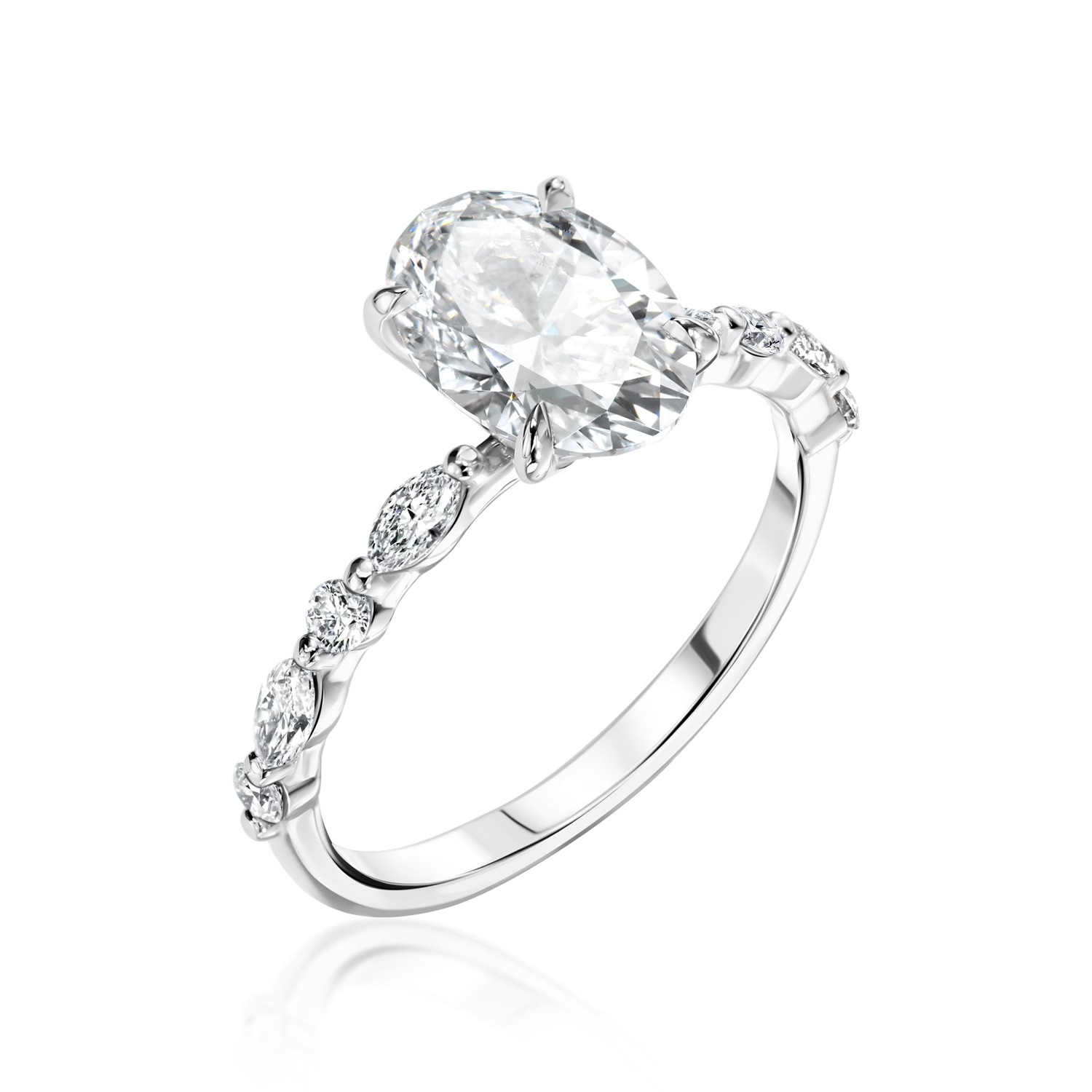 טבעת יהלום משובצת בעבודת יד — Guerrier Jewelry