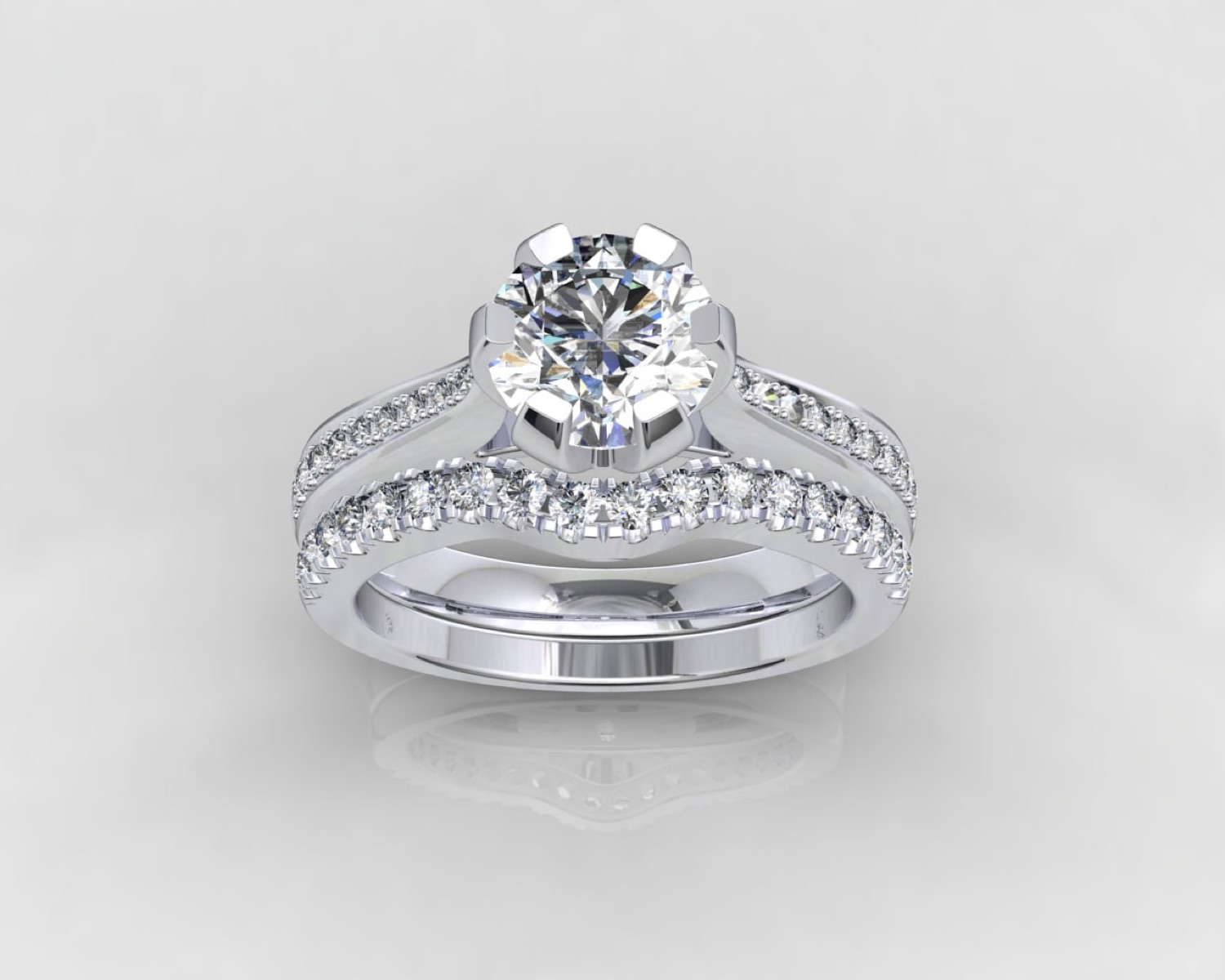 טבעת יהלום משובצת בעבודת יד — Guerrier Jewelry